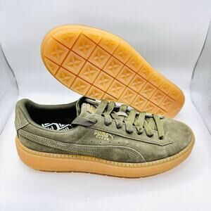 PUMA Suede Platform ‘Olive Night/Gum’ Green Sneakers Women’s Size 9.5 US